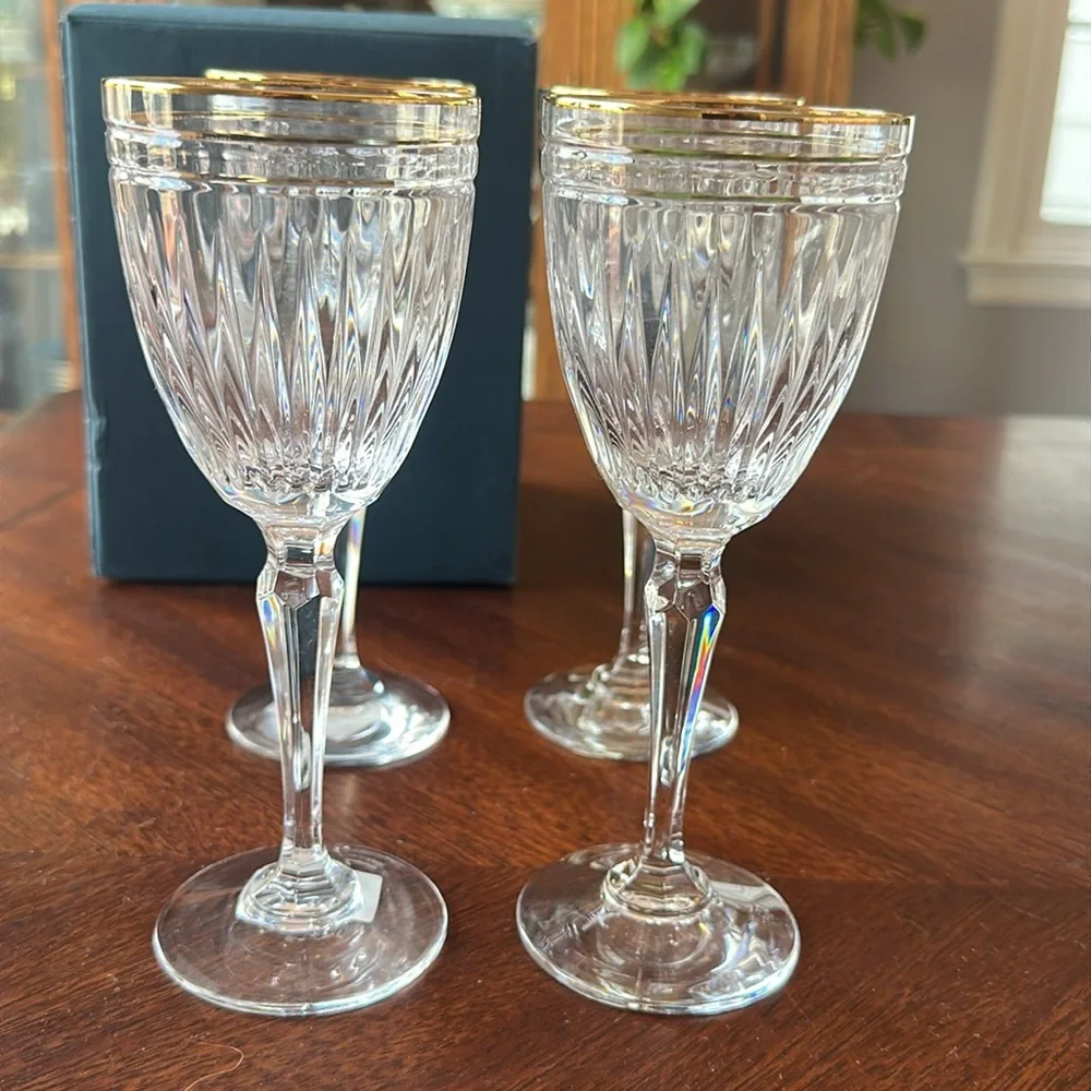 Waterford Marquis Hanover Gold Rimmed Wine Glasses with Box - Some NWT - Picture 4 of 5